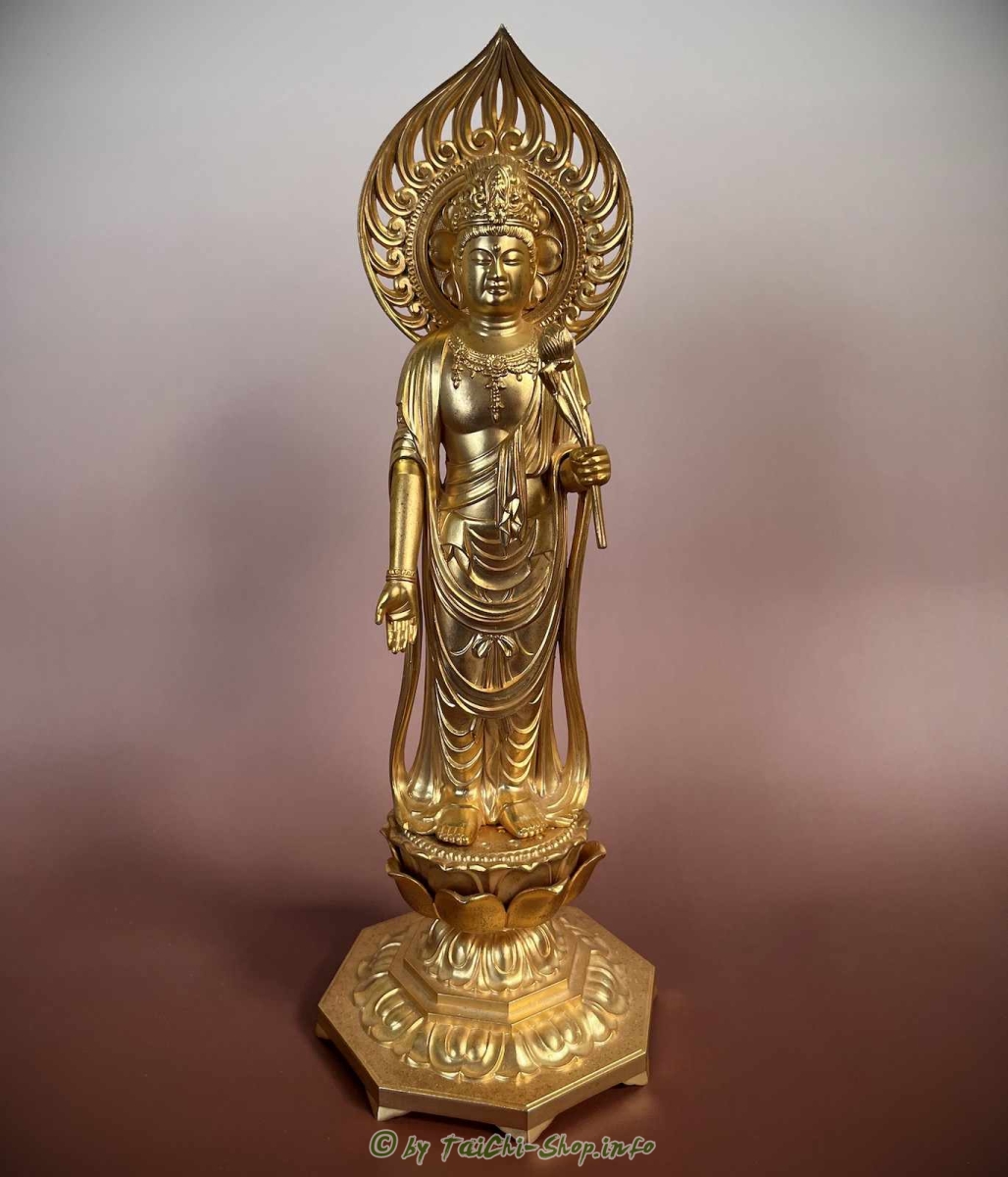Guanyin Statue feuervergoldet 36cm