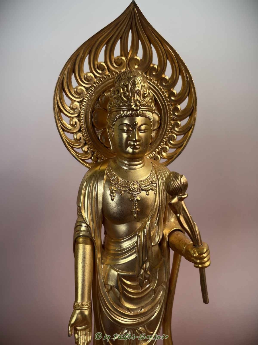 Guanyin Statue feuervergoldet 36cm