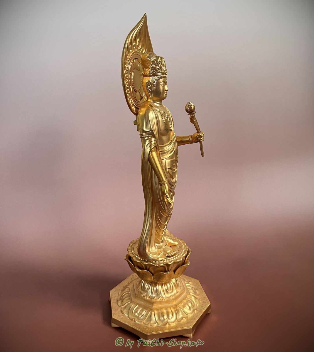 Guanyin Statue feuervergoldet 36cm