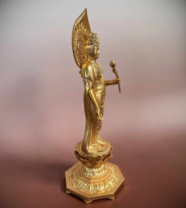 Guanyin Statue feuervergoldet 36cm