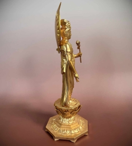 Guanyin Statue feuervergoldet 36cm