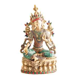 Gr�ne Tara – kunstvolle Messingstatue mit...