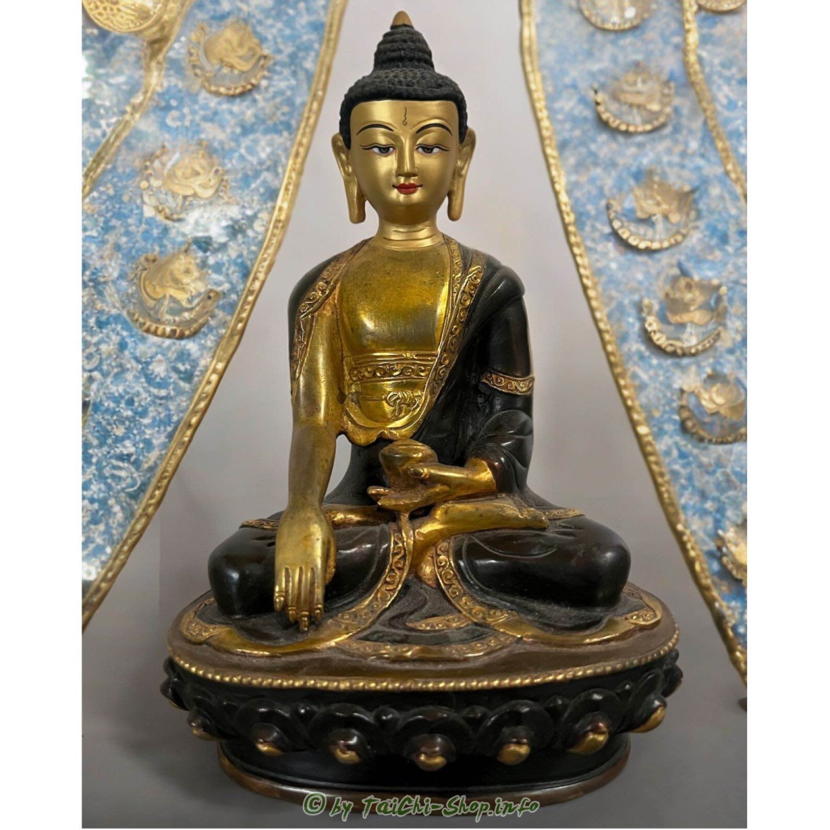 Buddha Statue feuervergoldet 21cm