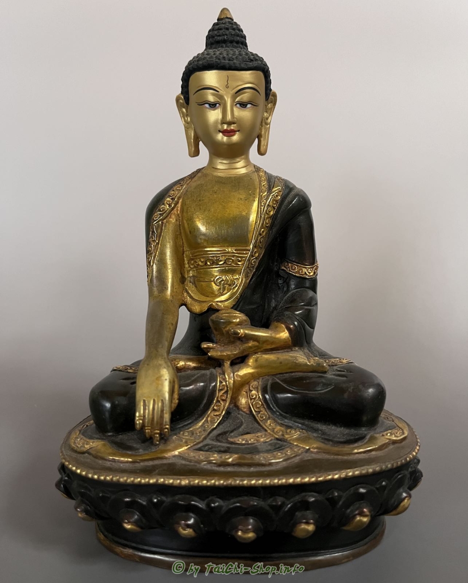 Buddha Statue feuervergoldet 21cm