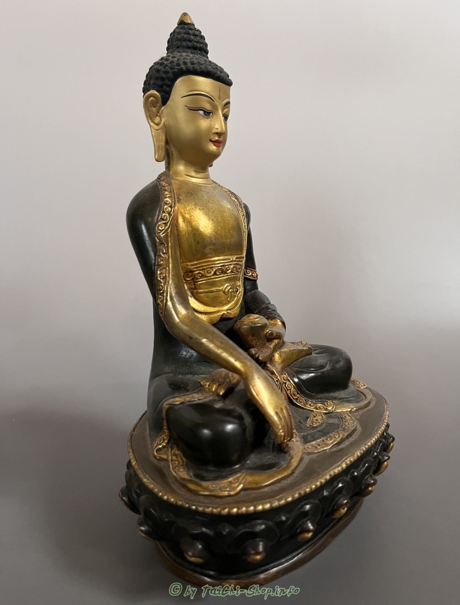 Buddha Statue feuervergoldet 21cm