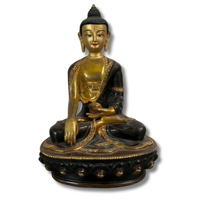 Buddha Statue feuervergoldet 21cm