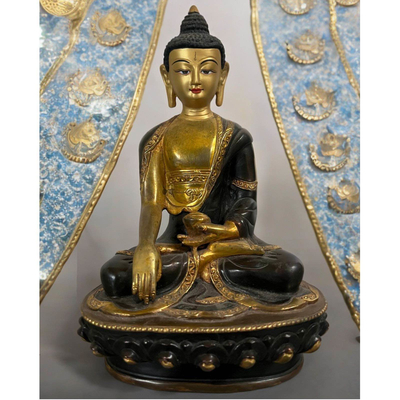 Buddha Statue feuervergoldet 21cm