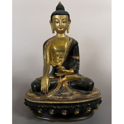 Buddha Statue feuervergoldet 21cm