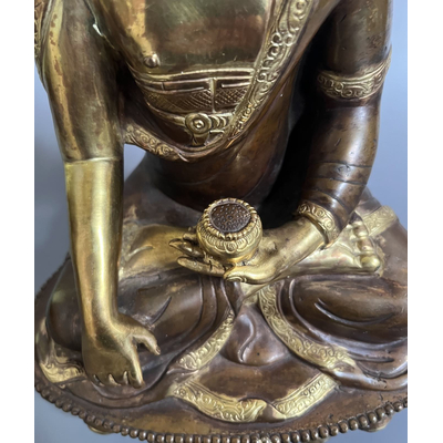 Vergoldete Buddha Figur Bronze , 28cm
