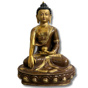 Vergoldete Buddha Figur Bronze , 28cm