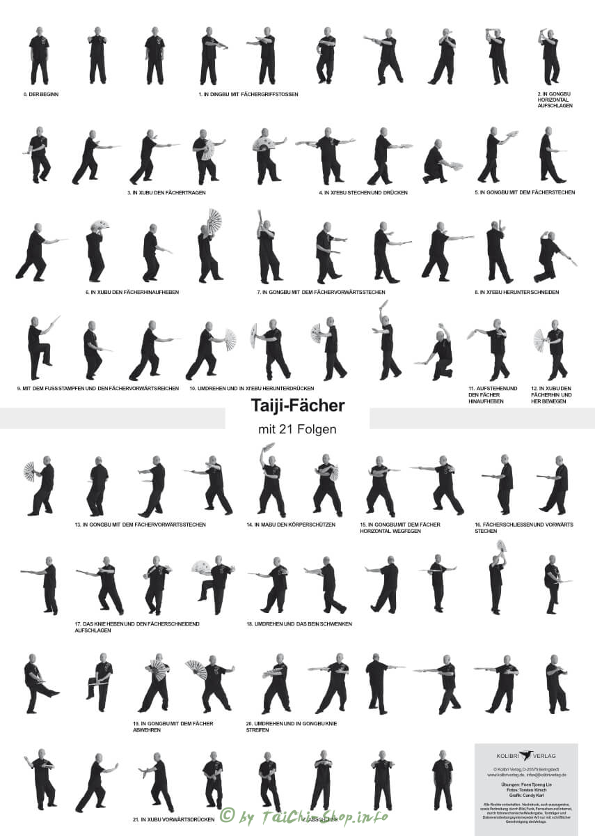 Poster Taiji-Fächer mit 21 und 42 Folgen