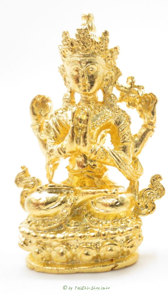 Minifigur Avalokiteshvara, vergoldet
