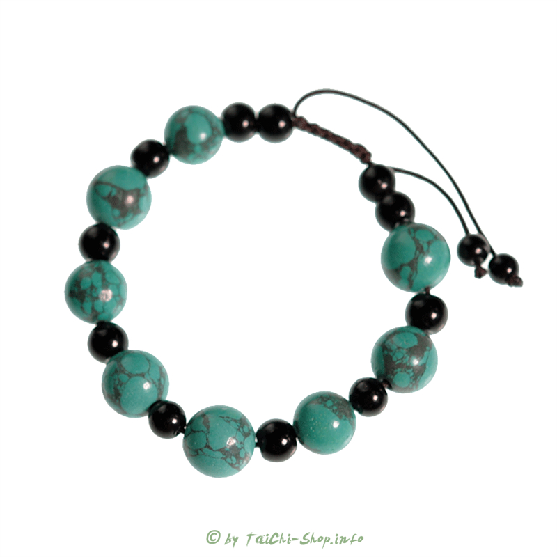 Armband Türkis & schwarzer Achat