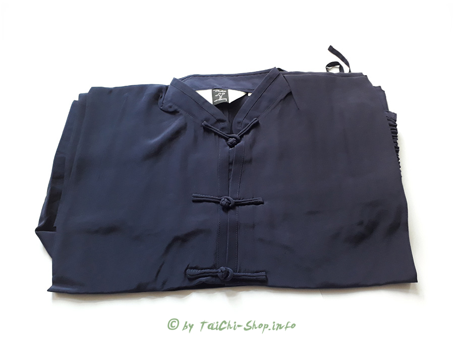 Gabory Tai Chi Anzug aus Crêpe de Chine XXL dunkelblau