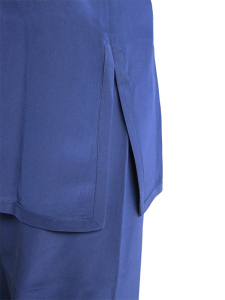 Gabory Tai Chi Anzug aus Crêpe de Chine XXL dunkelblau