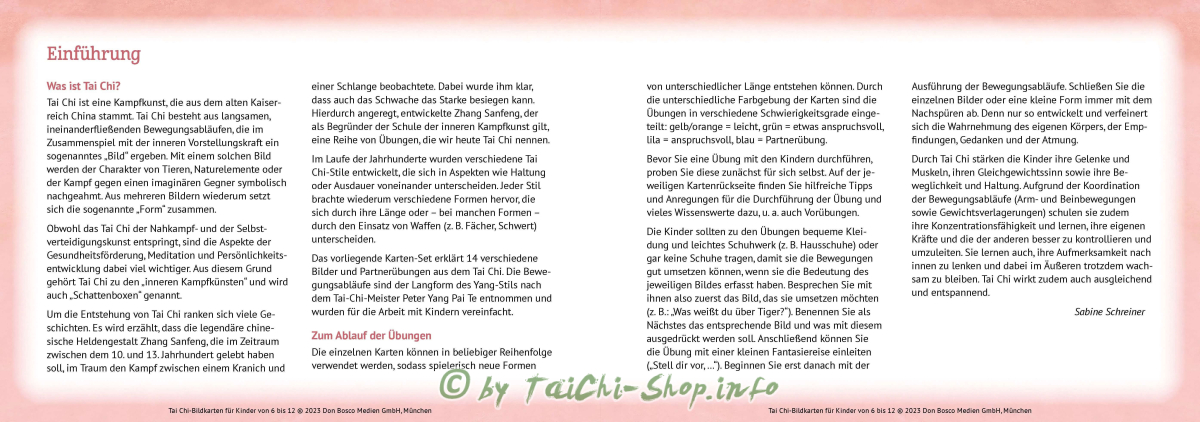 Tai Chi-Bildkarten für Kinder von 6 bis 12
