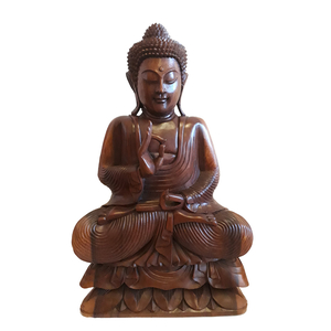 Buddhastatue, Holz, Vitarka-Mudra, Lotusthron 60cm