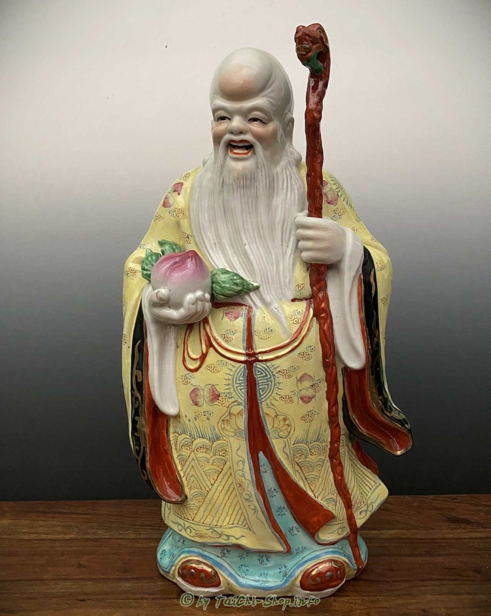 Glücksgötter Fu Lu Shou, Porzellan Figuren