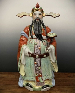 Glücksgötter Fu Lu Shou, Porzellan Figuren