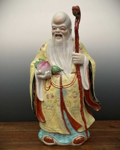Glücksgötter Fu Lu Shou, Porzellan Figuren