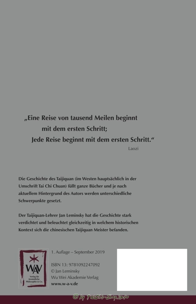Buch: Tai Chi - Eine kurze Geschichte des Tai Chi Chuan / Jan Leminsky