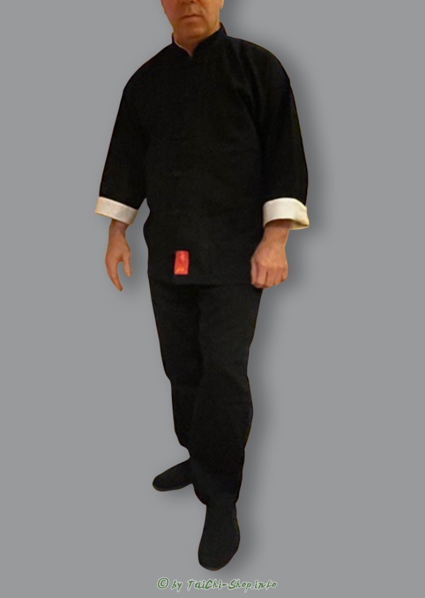 Tai Chi Anzug aus Baumwolle mit weissem Innenkragen