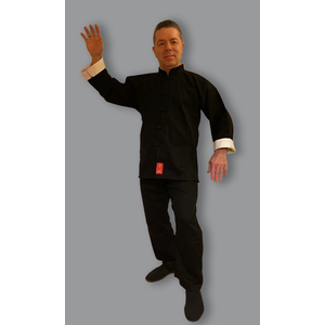 Tai Chi Anzug aus Baumwolle mit weissem Innenkragen