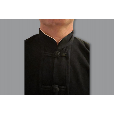 Tai Chi Anzug aus Baumwolle mit weissem Innenkragen 160 cm