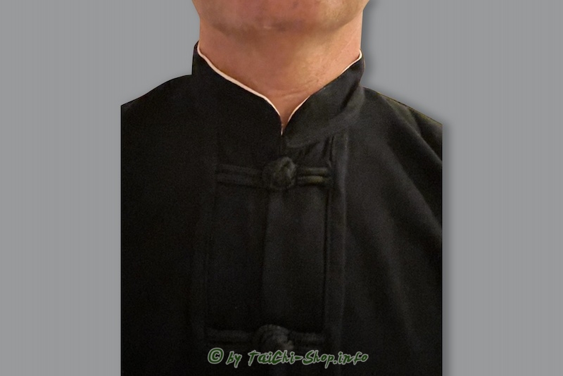 Tai Chi Anzug aus Baumwolle mit weissem Innenkragen 170 cm