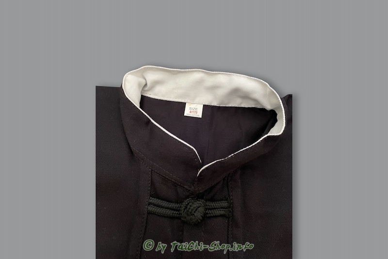 Tai Chi Anzug aus Baumwolle mit weissem Innenkragen 180 cm