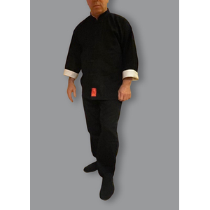 Tai Chi Anzug aus Baumwolle mit weissem Innenkragen 180 cm