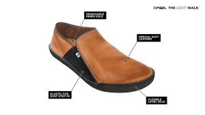 Tai Chi Barfußschuh DAOS 37 cognac / schwarze Sohle