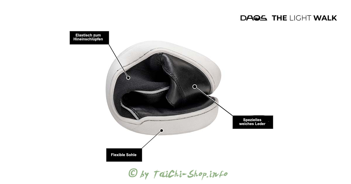 Tai Chi Barfußschuh DAOS 38 schwarz / weiße Sohle