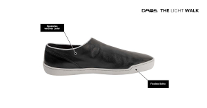 Tai Chi Barfußschuh DAOS 41 schwarz / weiße Sohle