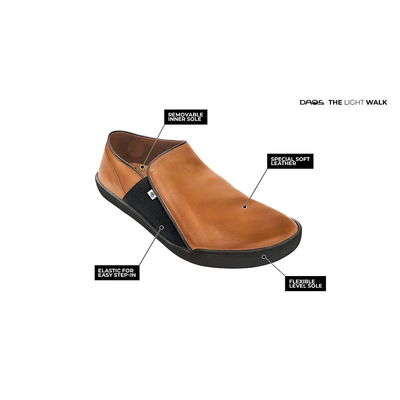 Tai Chi Barfuschuh DAOS 43 cognac / schwarze Sohle