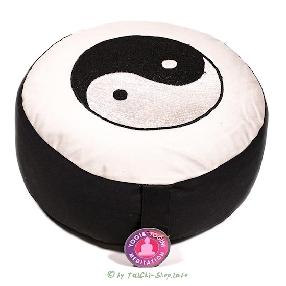 Meditationskissen / Yin Yang schwarz/weiß